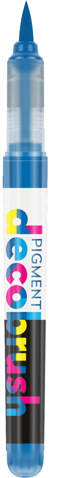 Karin PigmentDecoBrush Acrylmarker – Pinselspitze – Blau – für Papier, Glas und Textilien