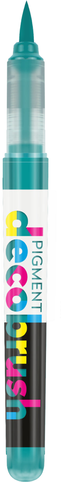 Karin PigmentDecoBrush Acrylmarker – Pinselspitze – Türkis – für Glas, Metall und Kunststoff