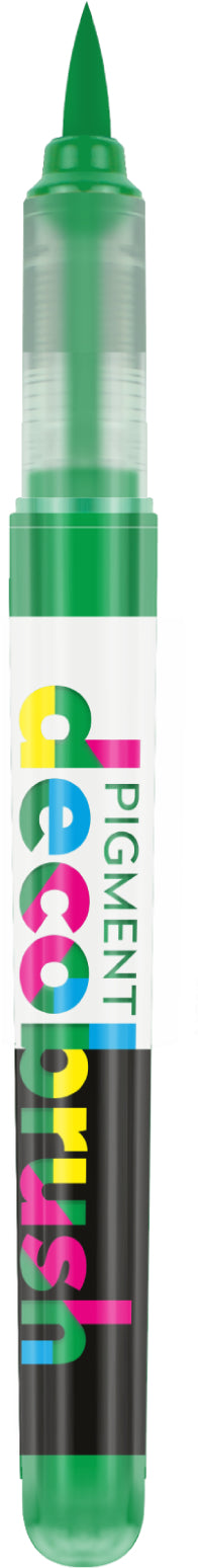 Karin PigmentDecoBrush 29Z347 Acrylmarker – Pinselspitze – Grün, 4er-Set – für Glas, Metall und Kunststoff