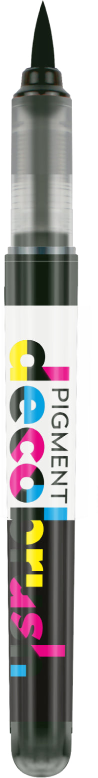 Karin PigmentDecoBrush 29Z433 Acrylmarker – Pinselspitze – Schwarz