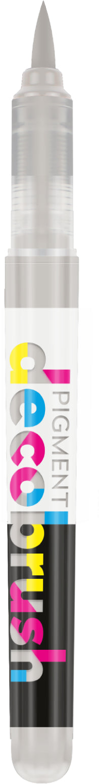 Karin Pigment DecoBrush 29Z434 Paint Marker – Pinselspitze – Warmgrau – 4er-Set – für Papier, Glas und Metall