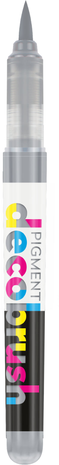 Karin PigmentDecoBrush Paint Marker – Pinselspitze – Neutralgrau – für Glas, Metall und Kunststoff