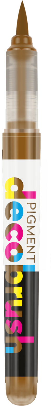Karin PigmentDecoBrush 29Z730 Acrylmarker – Pinselspitze – Zimt, 4er-Set – für Glas, Metall und Kunststoff