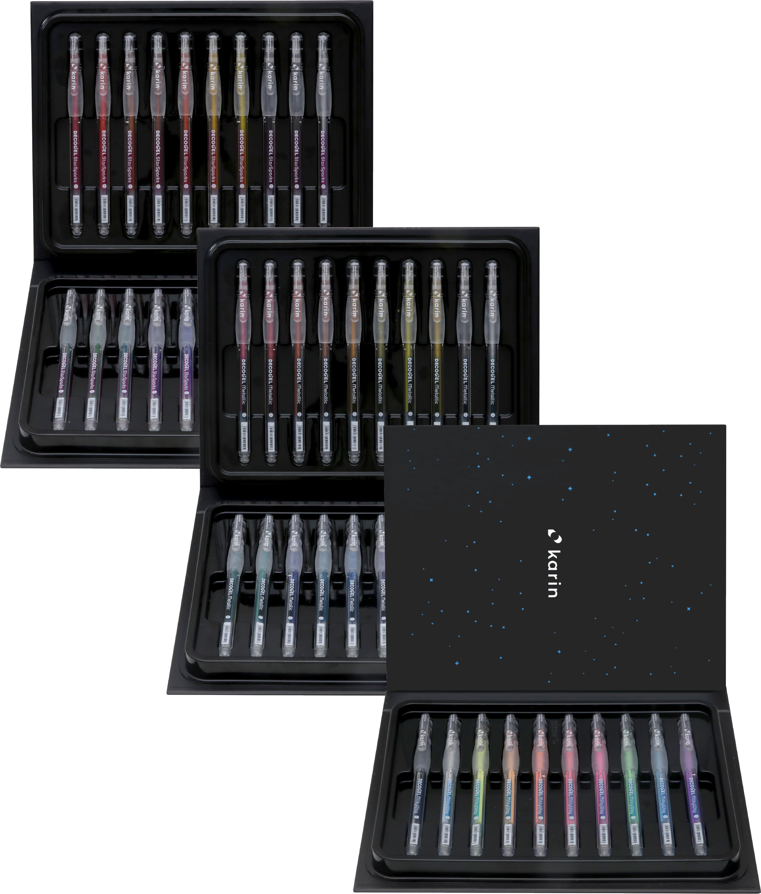 Karin DECOGEL Gelschreiber – 50 Farben, Spitze 1,0 mm, wasserfest, metallic, 50er-Set