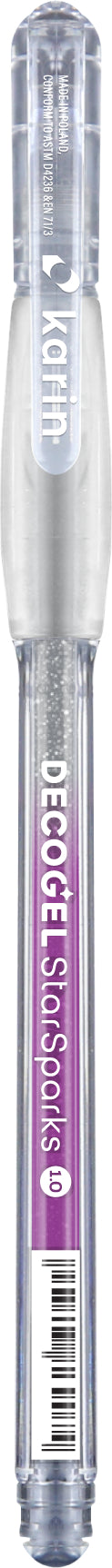 Karin DECOGEL 1.0 STAR 30Z101 Gelschreiber – silber, Spitze 1,0 mm, wasserfest, metallic