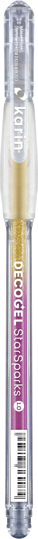 Karin DECOGEL 1.0 STAR Gelschreiber – gold, Spitze 1,0 mm, wasserfest, metallic