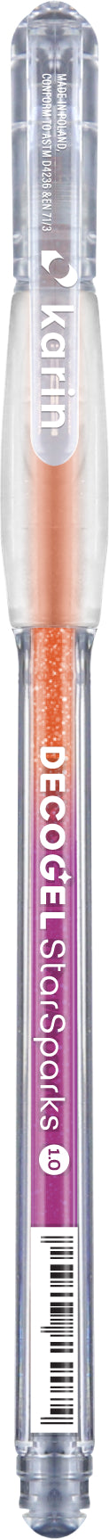 Karin DECOGEL 1.0 Gelschreiber – orange, Spitze 1,0 mm, wasserfest, glitzernd