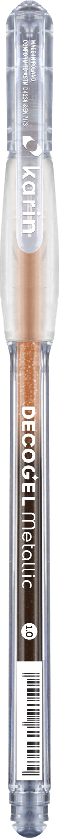 Karin DECOGEL Gelschreiber – orange, Spitze 1,0 mm, wasserfest, metallic