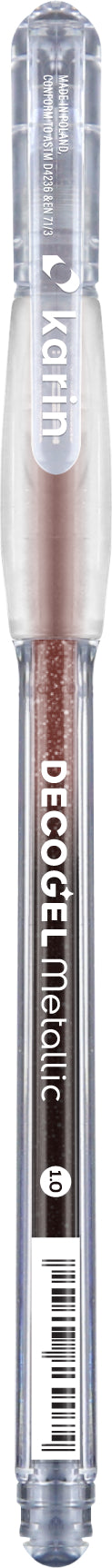Karin DecoGel Gelschreiber – braun, Spitze 1,0 mm, wasserfest, metallic