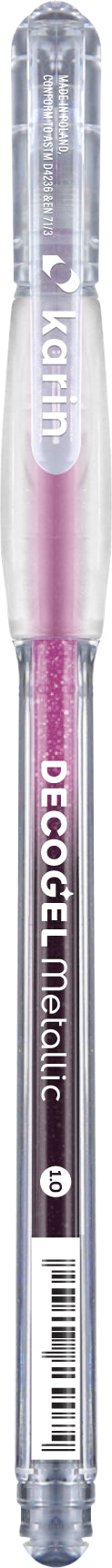 Karin DECOGEL 1.0 Gelschreiber – Pink, Spitze 1,0 mm, wasserfest, metallic