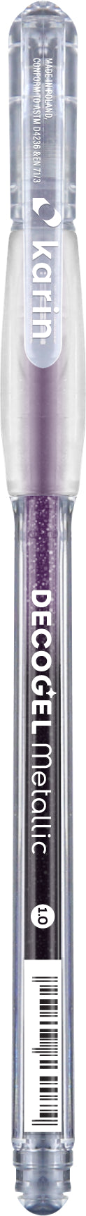 Karin DECOGEL 1.0 Gelschreiber – violett, Spitze 1,0 mm, wasserfest, metallic