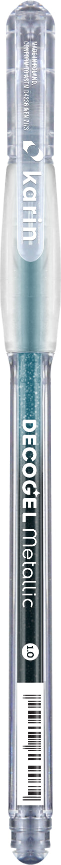 Karin DECOGEL Gelschreiber – Blau, Spitze 1,0 mm, wasserfest, metallic