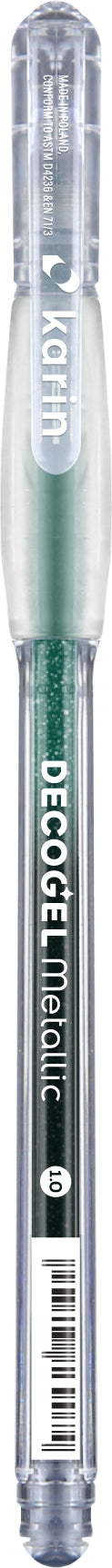 Karin DECOGEL Gelschreiber – Grün, Spitze 1,0 mm, wasserfest, metallic