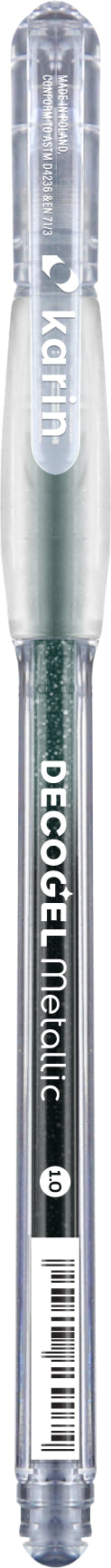 Karin DECOGEL 1.0 Gelschreiber – Grün, Spitze 1,0 mm, wasserfest, metallic, 50er-Set