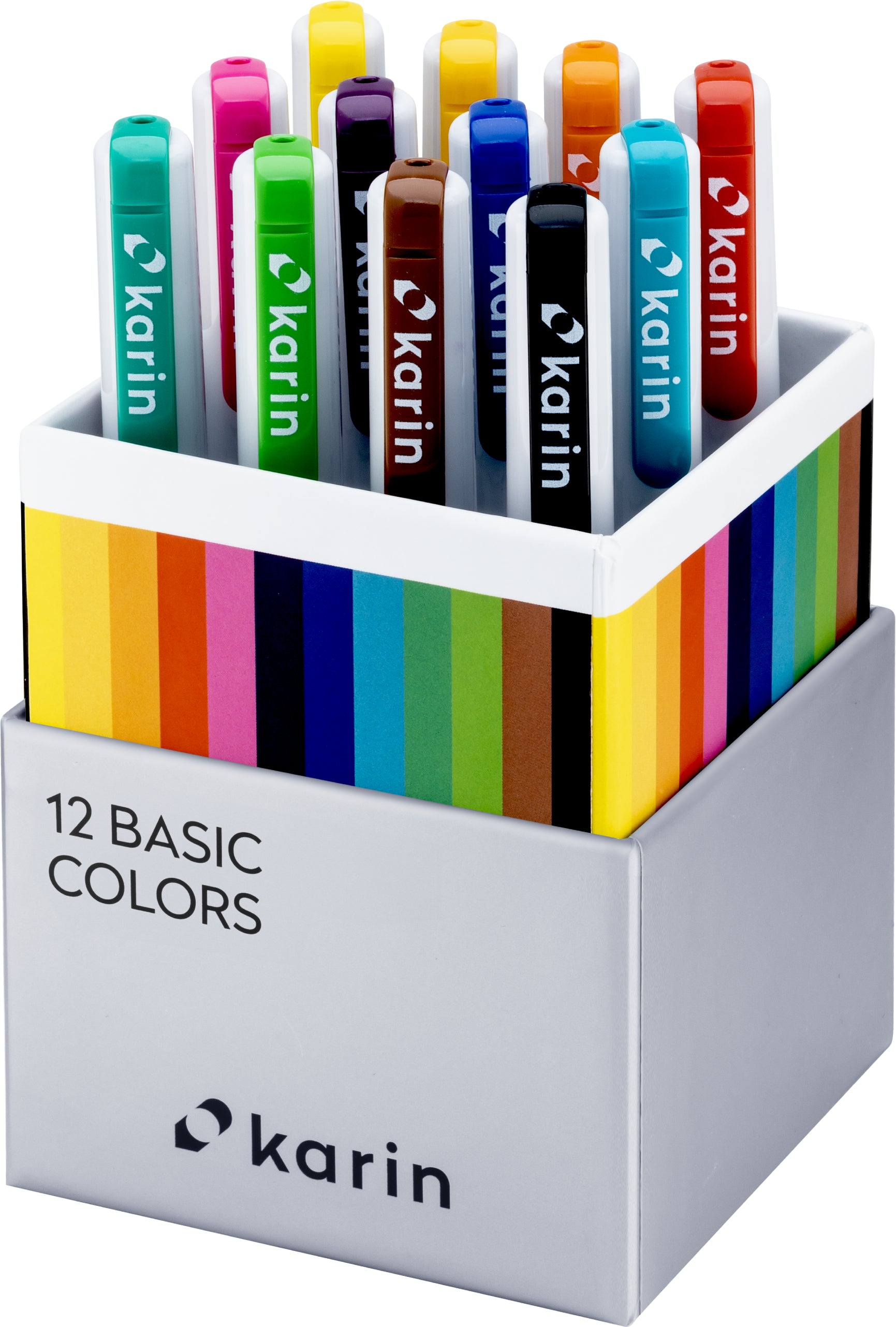 Karin Real Brush Pen Pro Brush Pen – Pinselspitze, 4 mm, 12 Farben