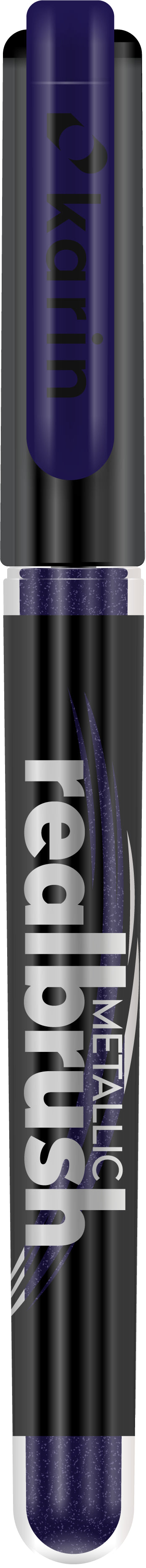 Karin Real Brush Permanentmarker Metallic – Pinselspitze 4 mm – Violett – für Papier, Holz und Keramik