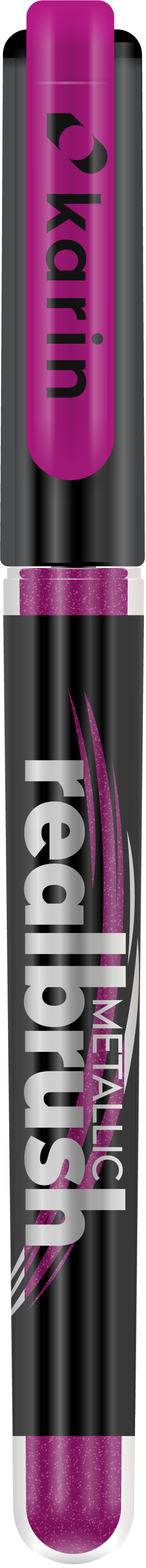 Karin Real Brush Paint Marker Metallic – Pinselspitze 4 mm – Pink – für Papier, Holz und Glas