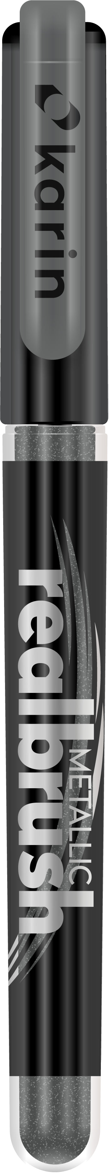 Karin Real Brush Permanentmarker Metallic – Pinselspitze 4 mm – Silber