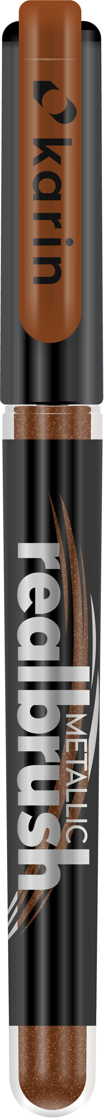 Karin Real Brush Paint Marker Metallic – Pinselspitze 4 mm – Rotgold – für Papier, Holz und Glas