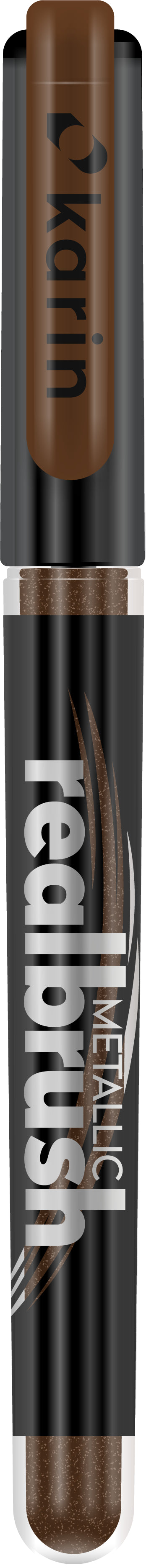 Karin Real Brush Paint Marker Metallic – Pinselspitze 4 mm – Kupfer – für Papier, Holz und Kunststoff