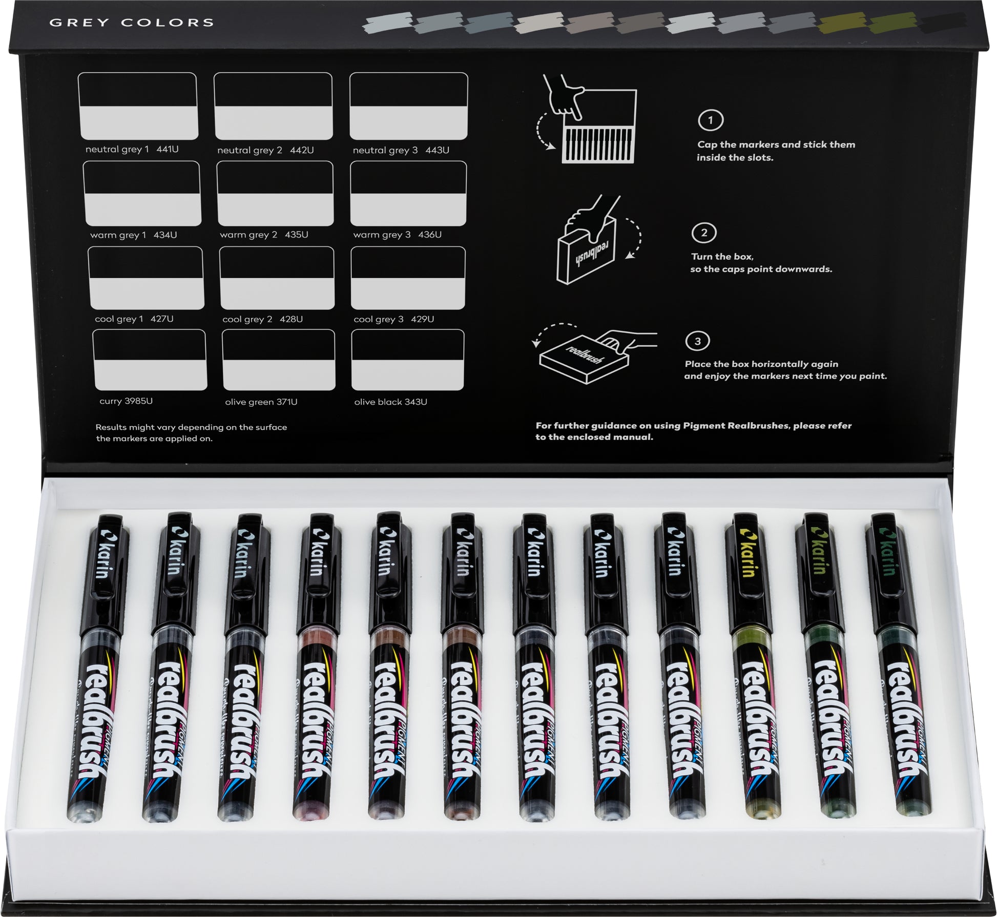 Karin Real Brush Pen Acrylmarker – Pinselspitze 4 mm – Grau