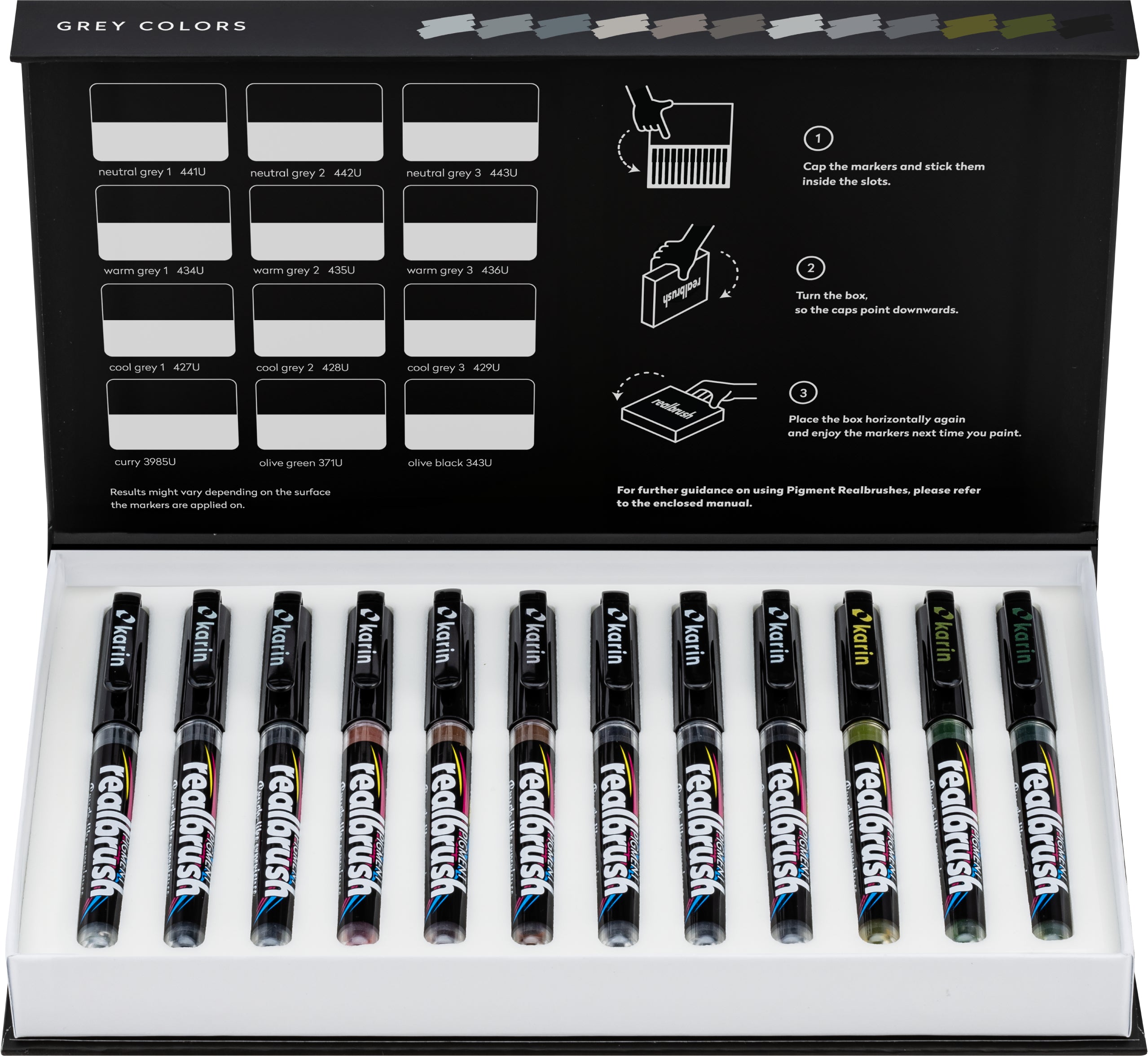 Karin Real Brush Pen Acrylmarker – Pinselspitze 4 mm – Grau
