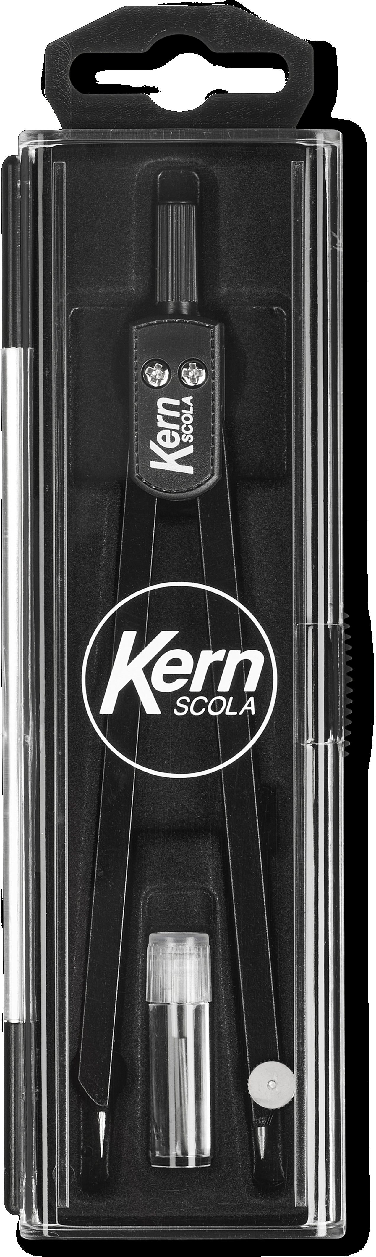 KERN Scola Zirkel – Länge 170 mm, max. Kreis-Ø 30 cm, inkl. Minendose, schwarz
