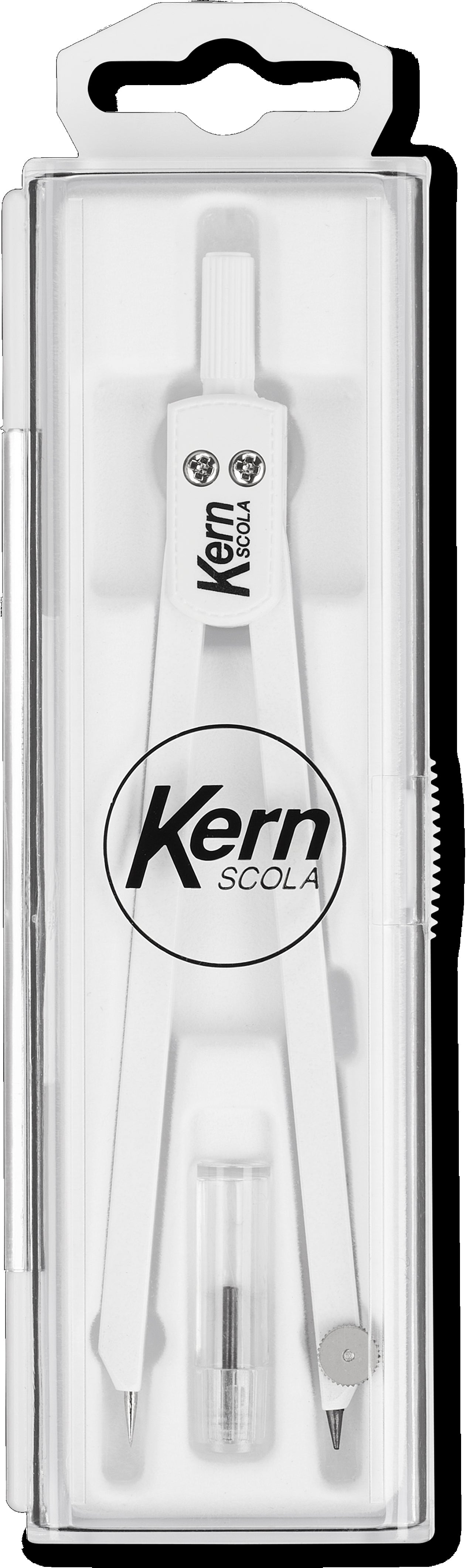 Kern Scola Präzisionszirkel – Länge 170 mm, max. Kreis-Ø 30 cm, mit Minendose, weiss