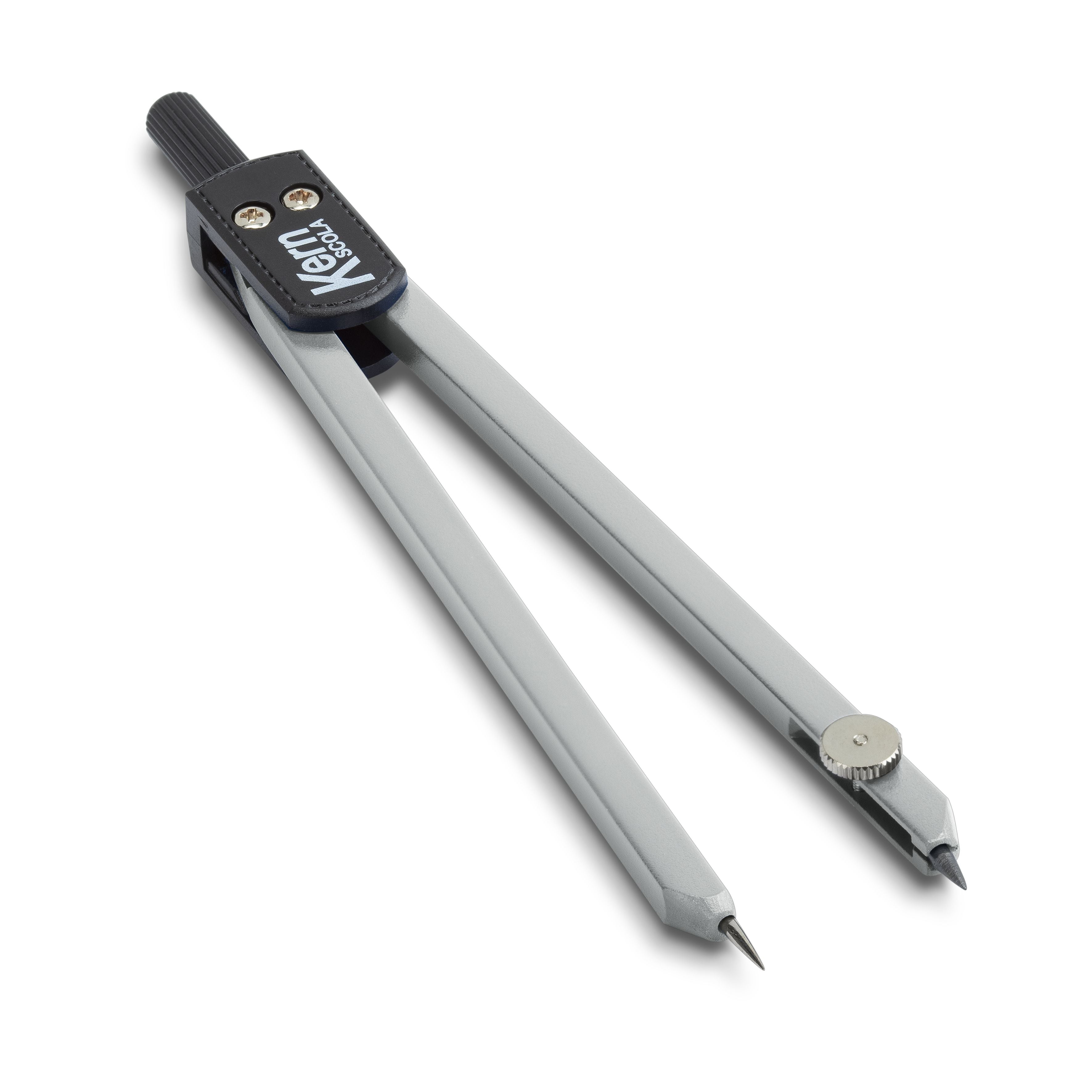 KERN Scola Pastell Zirkel – Länge 170 mm, max. Kreis-Ø 30 cm, mit Minendose, asphaltgrau