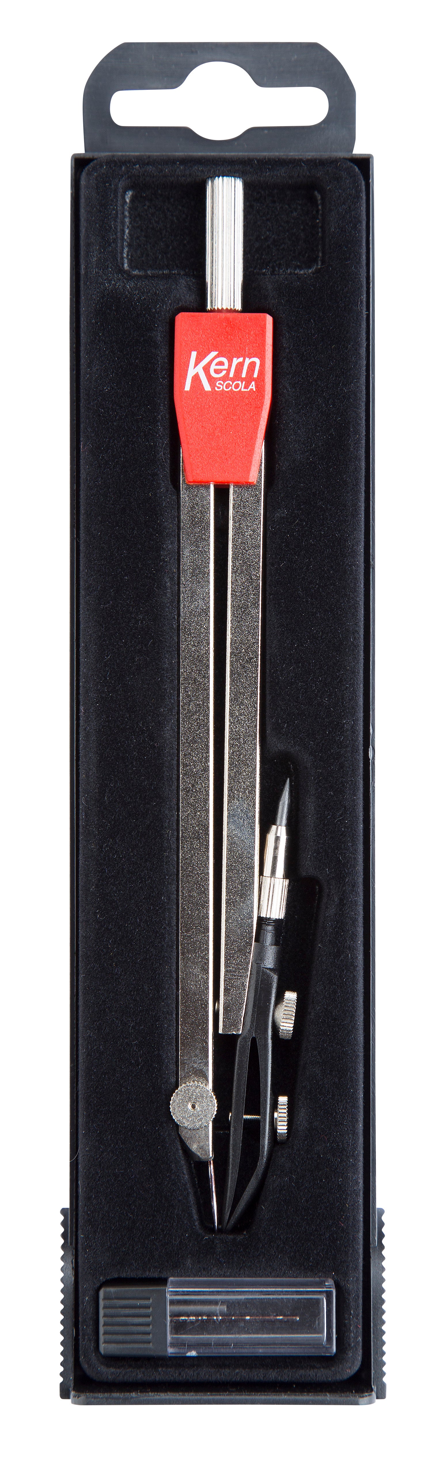 Kern D-4529 Wendezirkel – Länge 201 mm, max. Kreis-Ø 40 cm, inkl. 2 Ersatzbleiminen und Ersatznadel
