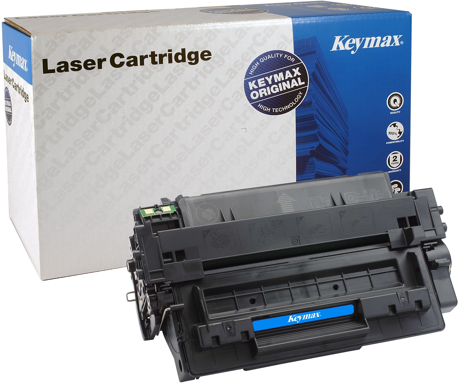 Keymax CE255A Schwarz Toner – wiederaufbereitet – für HP LaserJet P3015
