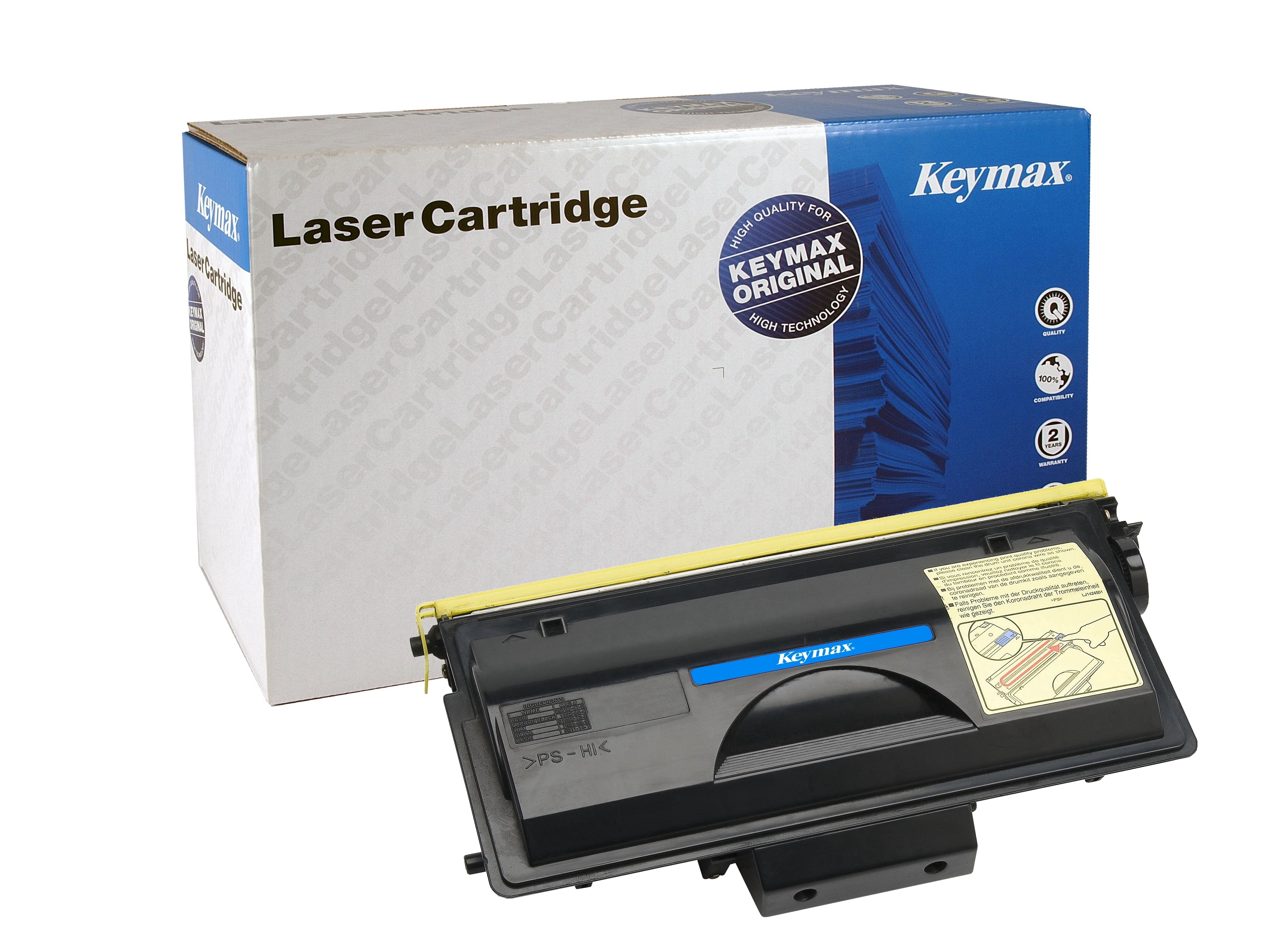 Keymax TN-5500 (TN-6600KEY) Schwarzer Toner – Wiederaufbereitet – 12'000 Seiten – für Brother HL-7050