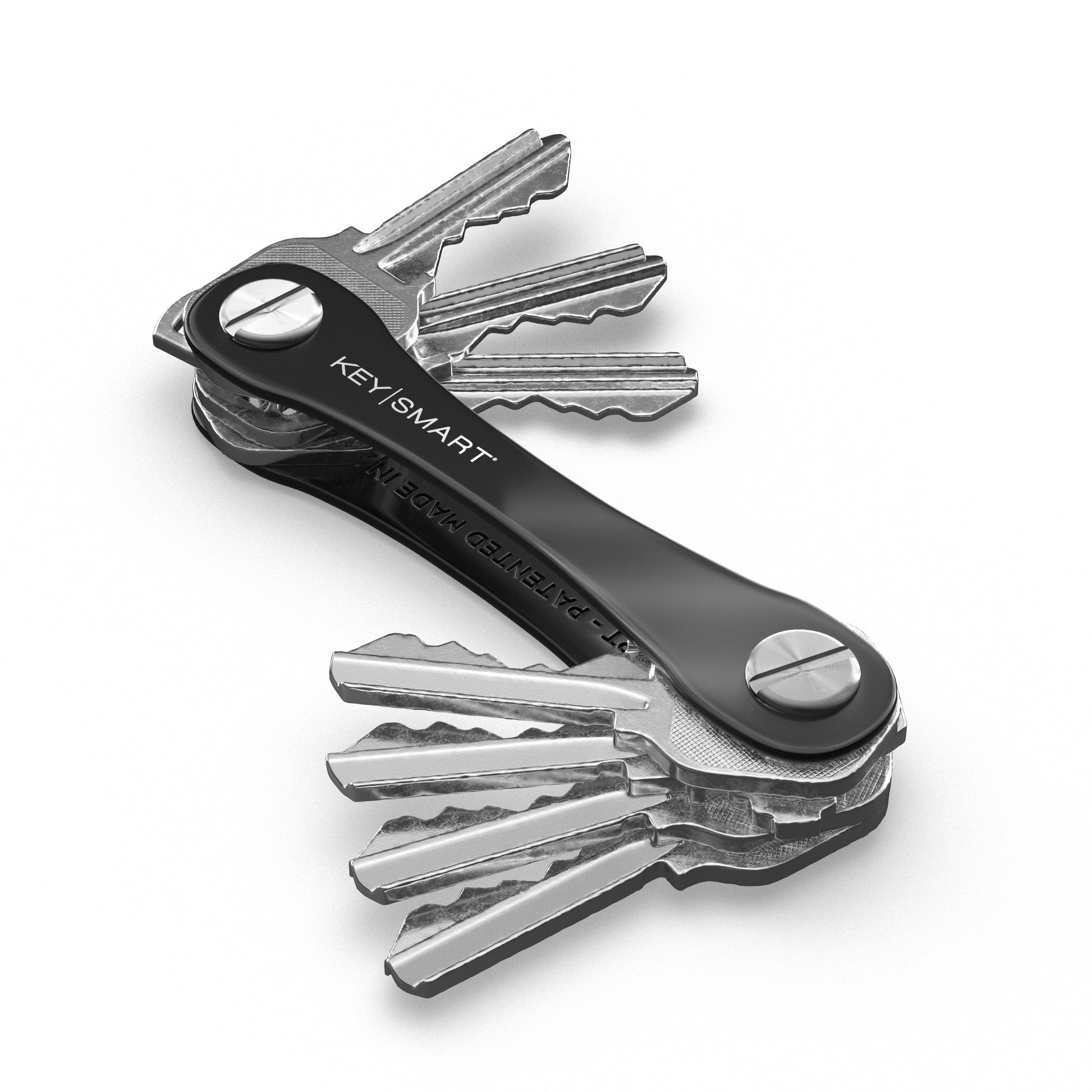 KeySmart Schlüssel-Organizer KS019 – bis zu 8 Schlüssel, Aluminium/Edelstahl, schwarz