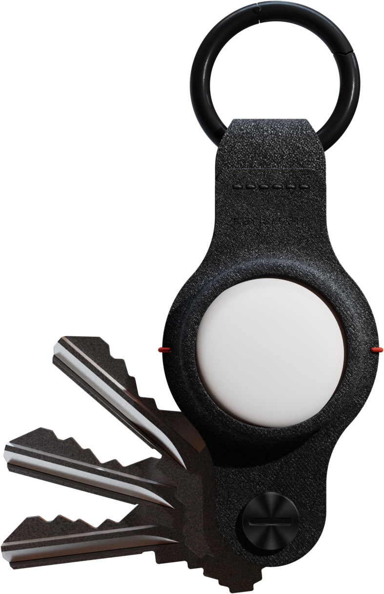 Keysmart AirTag-Schlüsselanhänger KS040 – Kunstleder, Schwarz