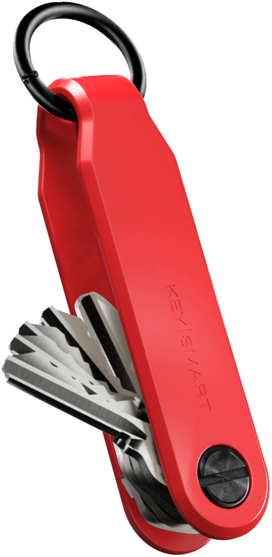 KeySmart Schlüssel-Organizer Loop für AirTag – für bis zu 5 Schlüssel, ScrewLock-Verschluss, FKM, Rot