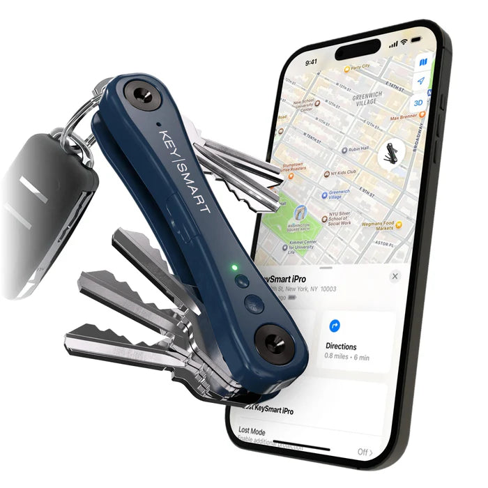 KeySmart Schlüssel-Organizer iPro für Apple "Wo ist?"-App – organisiert bis zu 14 Schlüssel, mit Akku, Blau