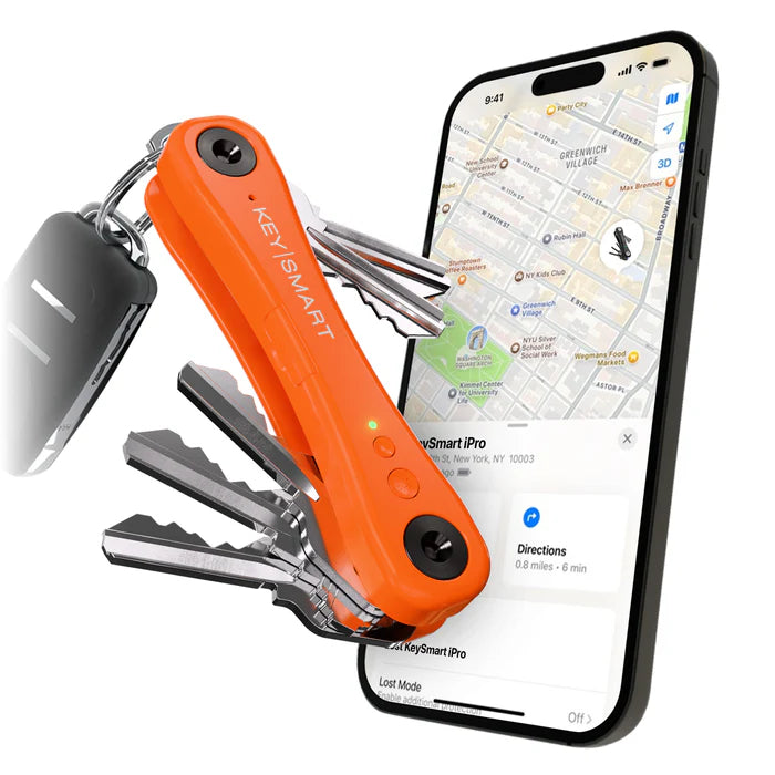 KeySmart Schlüssel-Organizer iPro V3 für Apple "Wo ist?" App – bis zu 14 Schlüssel, wiederaufladbar, Orange