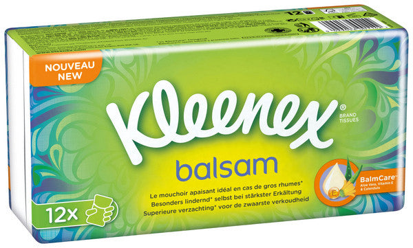 Kleenex Balsam Taschentücher – 4-lagig – 12×9 Taschentücher