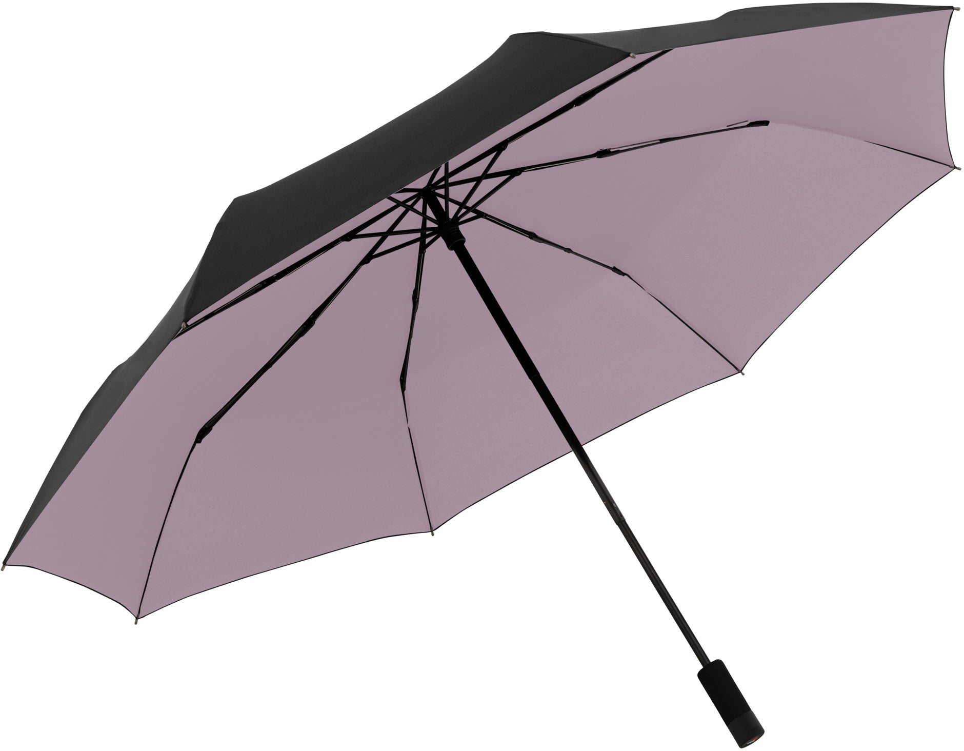 Knirps Taschenschirm U.090 – manuell, Ø 128 cm, L 39 cm – schwarz/rosa – HeatShield-Beschichtung, windfest