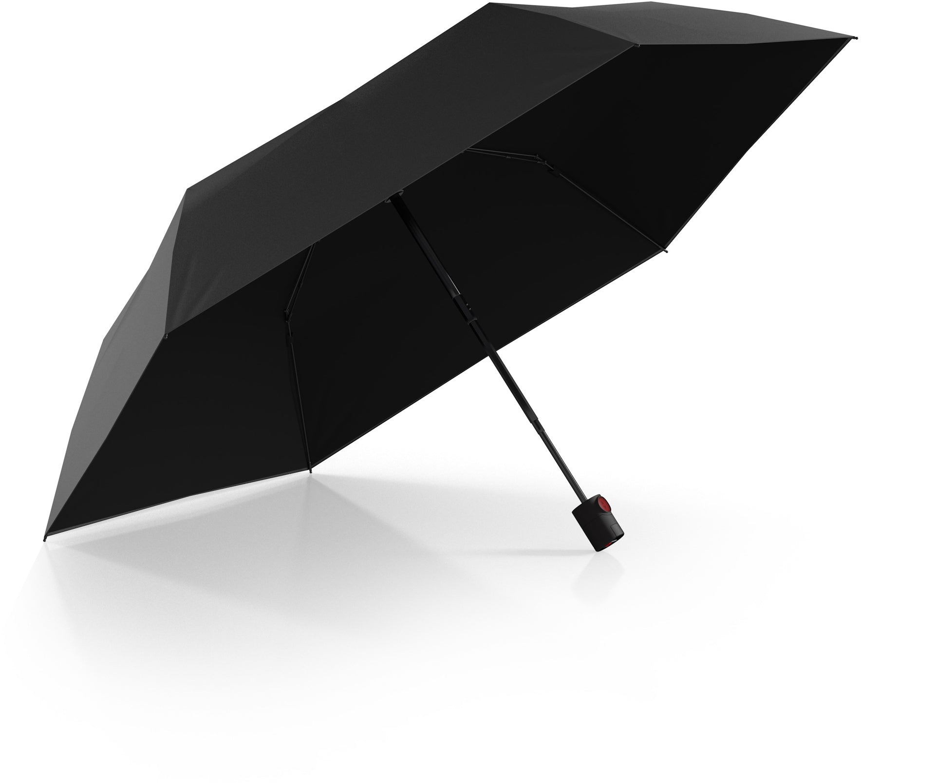 Knirps Taschenschirm U.200 HeatShield – Auf/Zu-Automatik, Ø 95 cm, L 26 cm – schwarz – windfest, UV-Schutz 50+