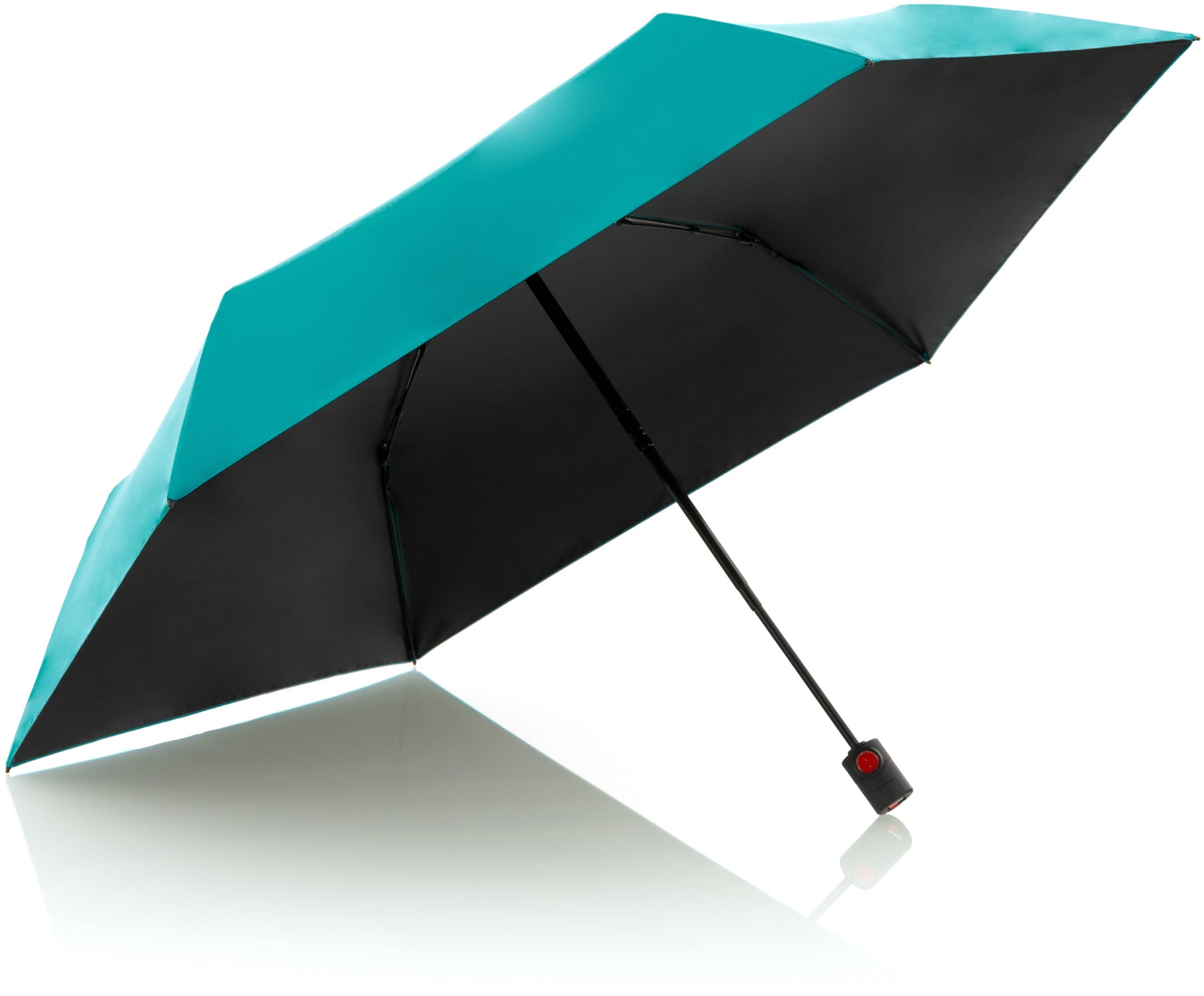 Knirps Taschenschirm U.200 – Auf/Zu-Automatik, L 27 cm – Türkis – HeatShield (UV-Schutz 50+), windfest