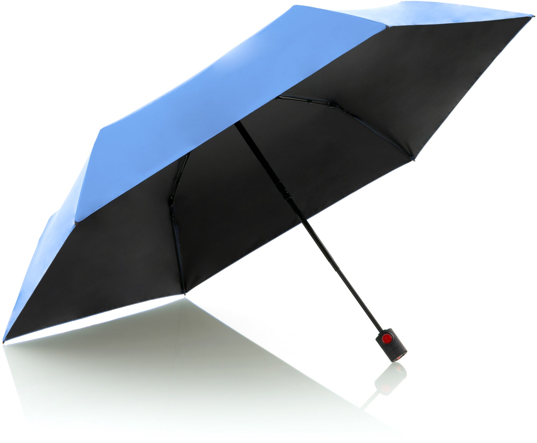 Knirps Taschenschirm U.200 HeatShield – Auf/Zu-Automatik, Ø 95 cm, L 26 cm – blau – windfest