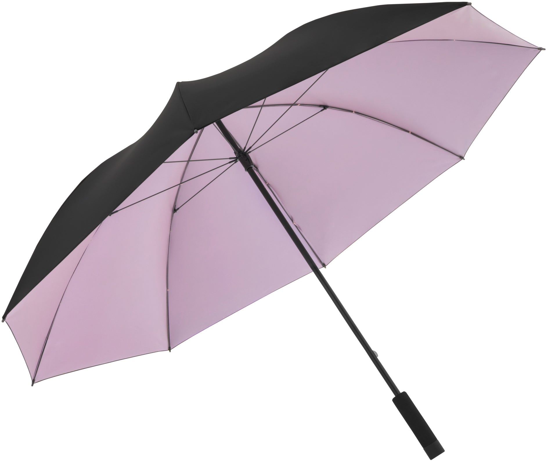 Knirps Stockschirm U.900 HeatShield – manuell, Ø 133 cm, L 97 cm – schwarz/rosa – HeatShield-Beschichtung