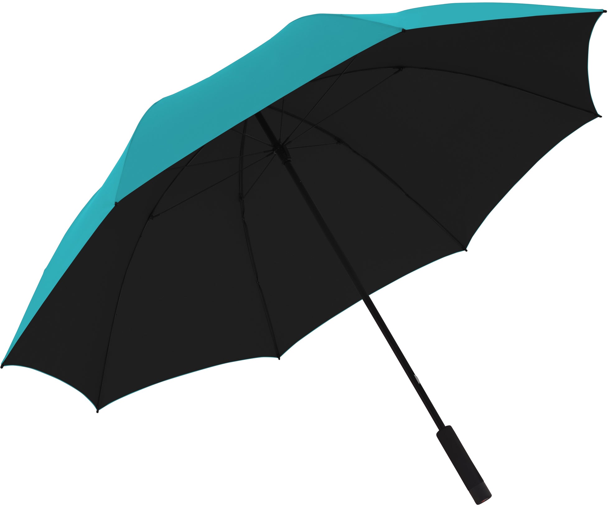Knirps Stockschirm U.900 HeatShield – manuell, Ø 133 cm, L 97 cm – türkis/schwarz – UV-Schutz 50+, windfest