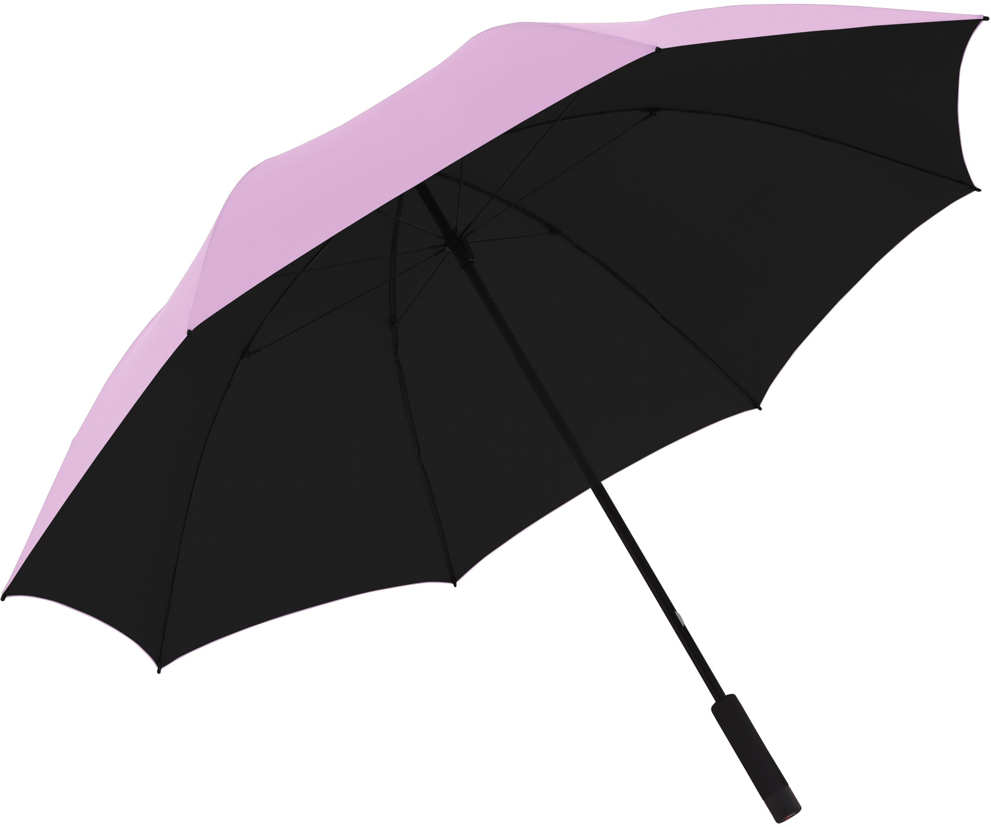 Knirps Stockschirm U.900 – manuell, Ø 133 cm, L 97 cm – rosa/schwarz – HeatShield-Beschichtung, windfest