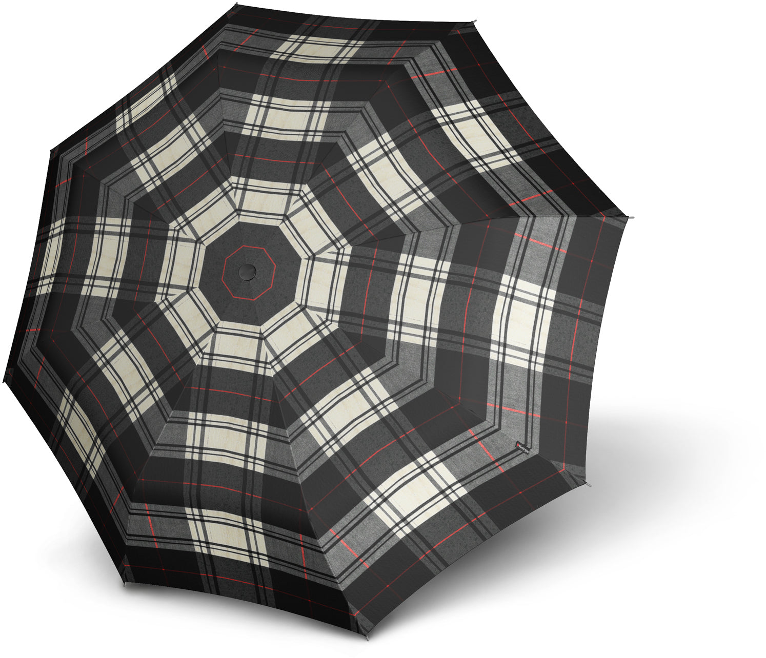 Knirps T.200 Taschenschirm – Auf/Zu-Automatik, Ø 97 cm, L 28 cm – Schwarz/Weiss – Windfest
