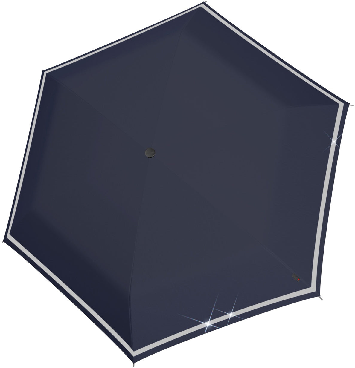 Knirps Kinderregenschirm Rookie – manuell, Ø 90 cm, L 23 cm – navy – reflektierend, windfest