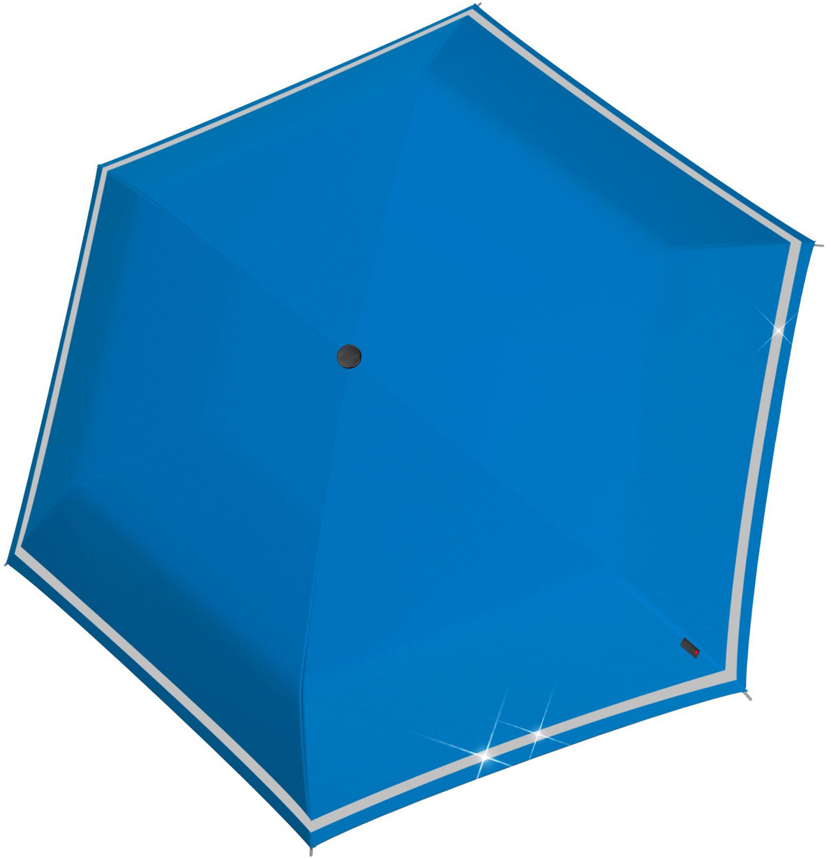 Knirps Rookie Taschenschirm – manuell, Ø 90 cm, L 23 cm – blau – reflektierend