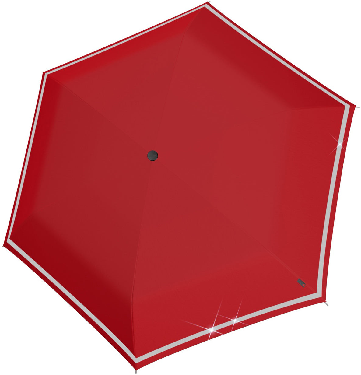 Knirps Rookie Taschenschirm – manuell, Ø 90 cm, L 22,5 cm – rot – reflektierend, windfest
