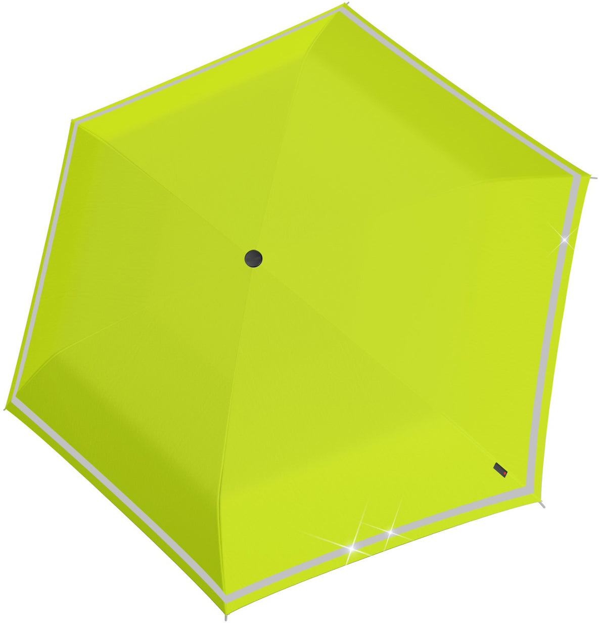 Knirps Kinderregenschirm Rookie – manuell, Ø 90 cm – Hellgrün – reflektierend